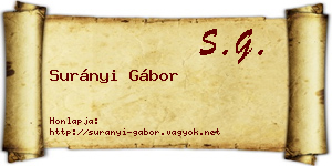 Surányi Gábor névjegykártya